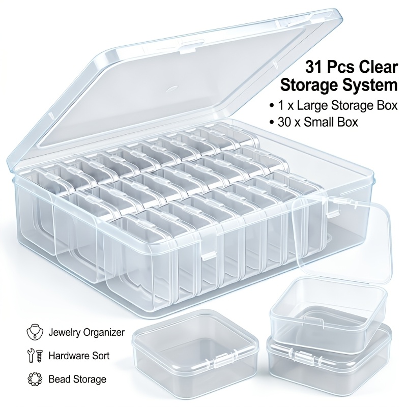 31pcs Plastic Organizer Case for Earring and Bead Storage